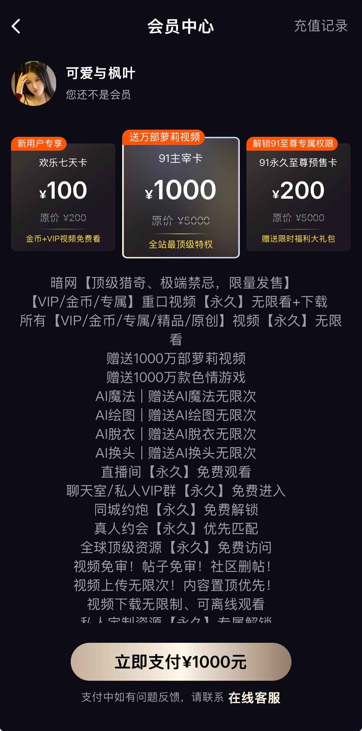 91PORNAPP会员中心特权截图
